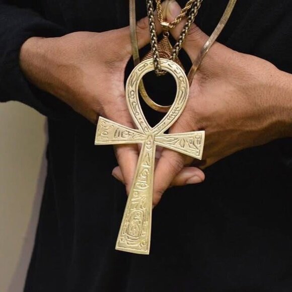 ☥Brass Ankh Musical Ornament Gold☥ - Picture 1 of 3